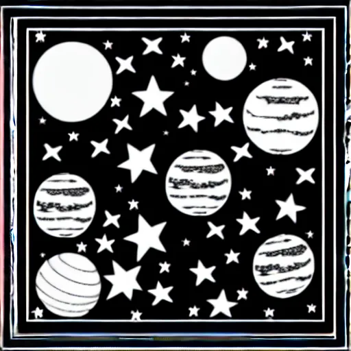 Image similar to black and white space - themed svg vector art panel for cnc plasma, laser, stencil, unique space design