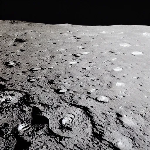 Image similar to an old photo of a bed on the moon, earth in distance