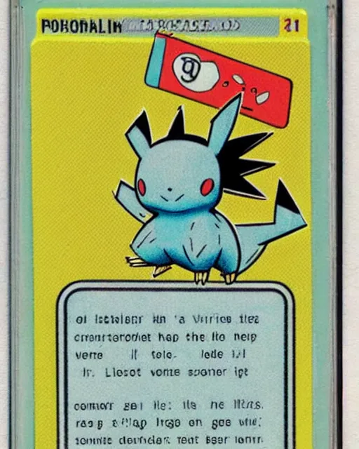 Image similar to a pokemon card from the 1 9 6 0 s