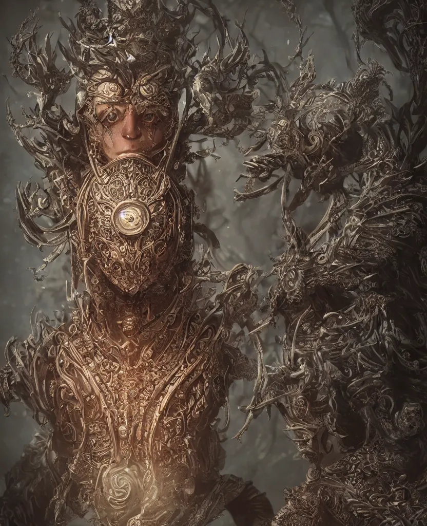 Prompt: concept art of biomancer, slavic style, intricate details, colourful, atmospheric light, concept art, dark fantasy, athletic body, symmetrical face, insanely detailed, ultra realistic details, hyper real, unreal engine 5, octane render, symmetrical, by masanori warugai and kentaro miura