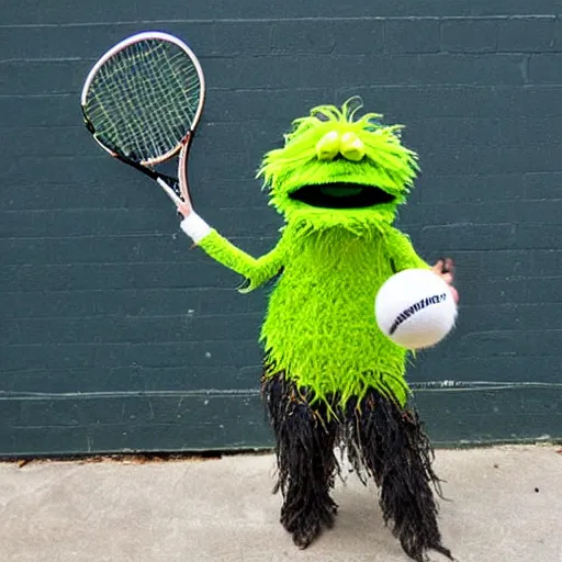 Prompt: tennis ball monster muppet, jim henson