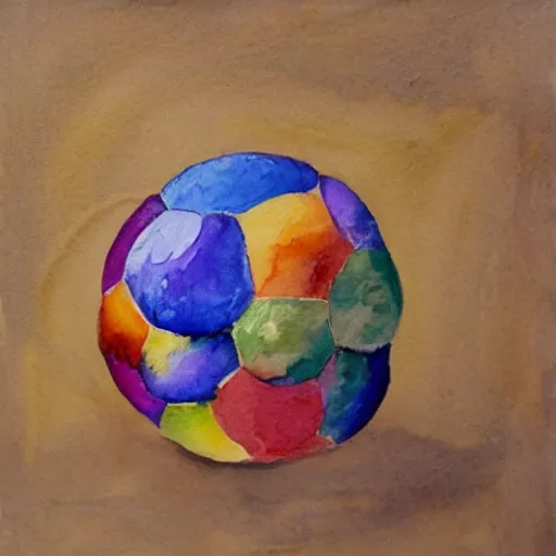 Prompt: watercolour impasto of a ball