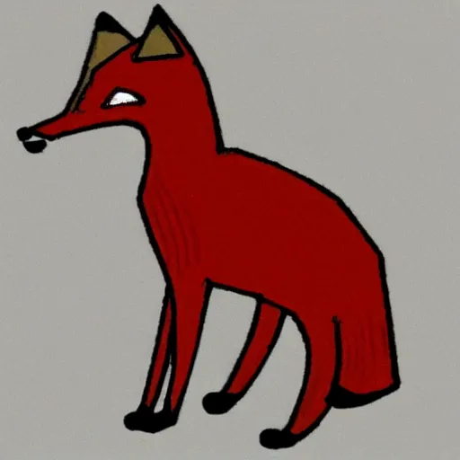 Prompt: a crudely drawn image of a fox