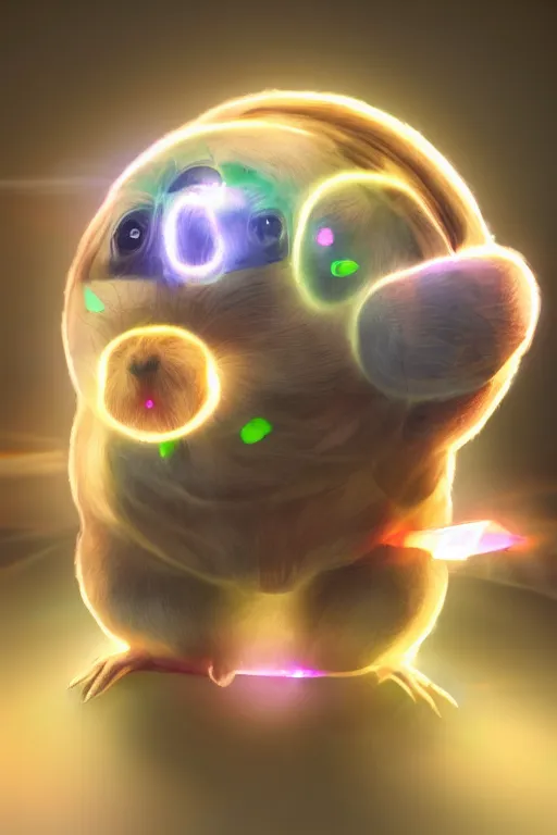 Image similar to cyborg hamster radiating a glowing aura global illumination ray tracing hdr fanart arstation by ian pesty and katarzyna da „ bek - chmiel