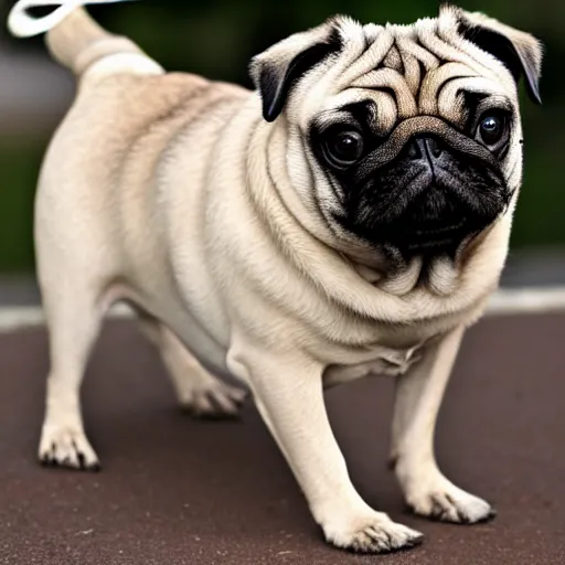Prompt: the world's most ugliest pug, extreme amount of folds, mangled teeth