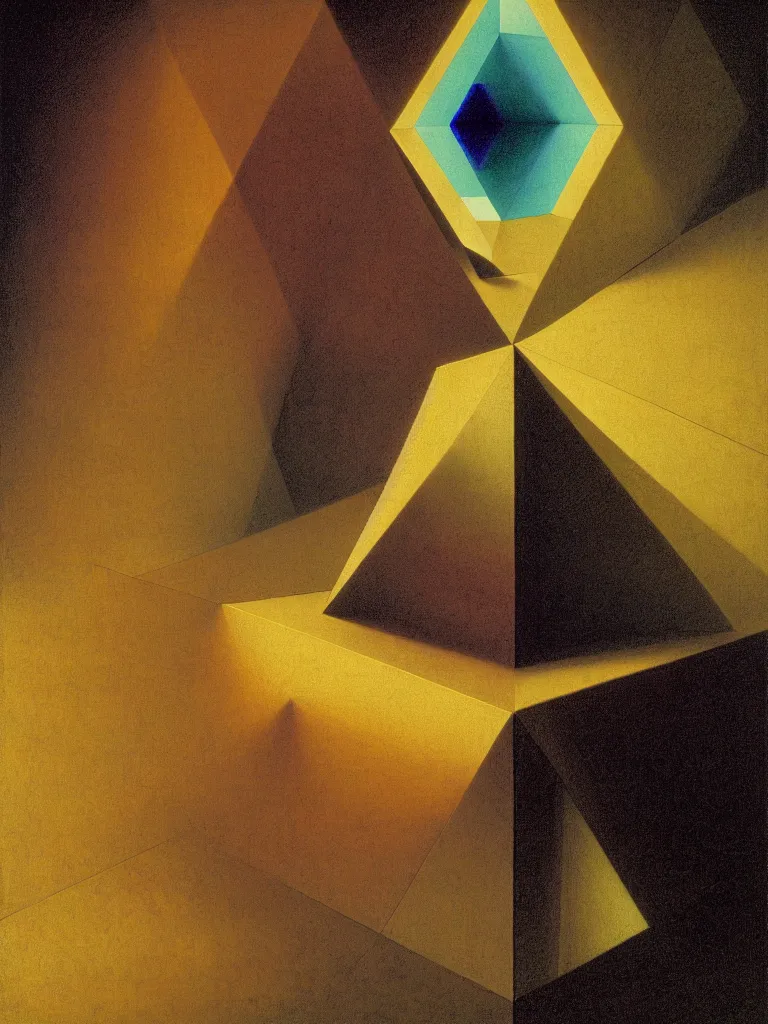 Prompt: hyperrealistic still life portrait of a mind exploding in a forest, beautiful plans, sacred geometry, light refracting through prisms in a tesseract, by caravaggio, botanical print, surrealism, vivid colors, serene, golden ratio, rule of thirds, negative space, minimalist composition, in the style of james turrell
