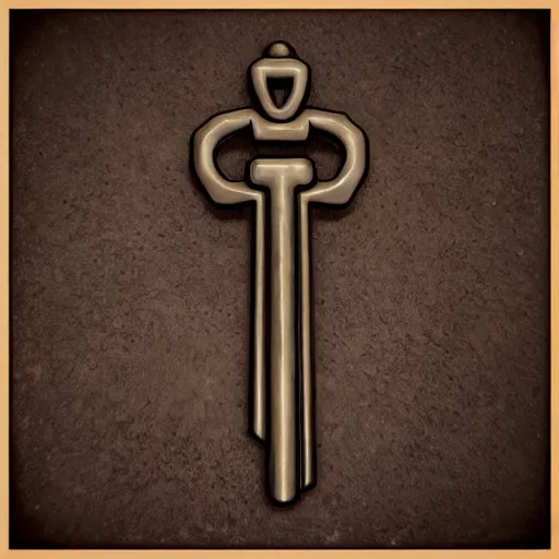 Image similar to a stylised key for the doors, key is on the center of image, point and click game inventory item, very detailed, dynamic lights, without background, high poly vray render, stylised textures, trending on artstation