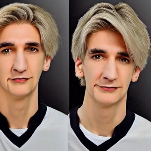 Image similar to xqc, big long nose, underbite