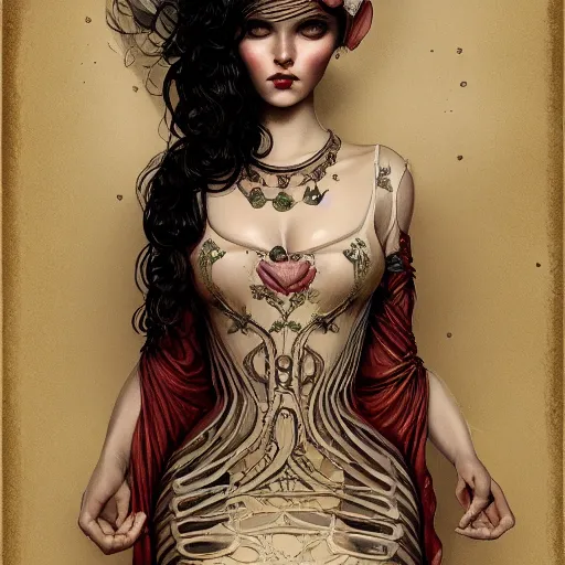 Prompt: wearing a full tight curvy long dress female, soft painting of a curiosities graceful dream like carnival, perfectly detailed linework, symmetrical accurate intricate sensual features, highly detailed, artstation, sharp focus, tom bagshaw