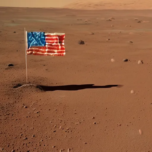 Image similar to a flag planted on mars