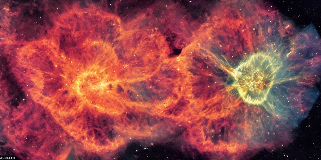 Image similar to brilliant james webb space telescope photo of the crab nebula made from real crabs