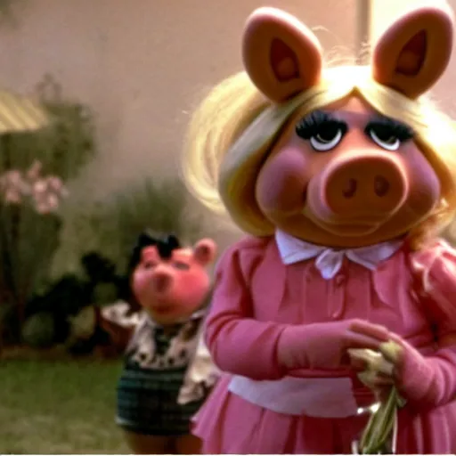 Image similar to Miss Piggy in Wild at Heart, movie stills photography,