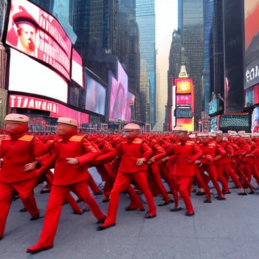 Image similar to soviet red army take over time square