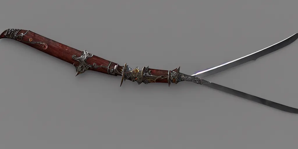 Image similar to sword design, shortsword, substance designer, weapon design, wood, steel, material, trending on artstation, game art, cgsociety, art by gerald brom, greg rutkowski and artgerm and james jean and zdzisław beksinski, 8 k, unreal engine, c 4 d