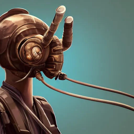 Prompt: snail wearing headset behind pc, highly detailed, trending artstation,