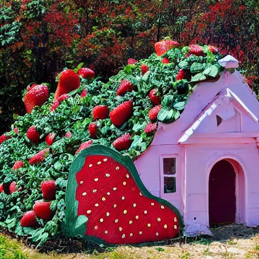 Image similar to a strawberry house