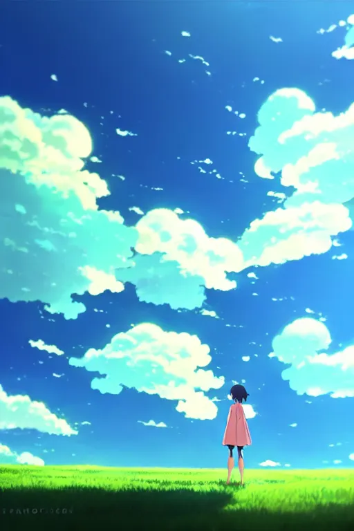 Image similar to a giant!!!! popsicle, with clouds INSIDE THE POPSICLE, blue sky, low angle, cinematic, makoto shinkai