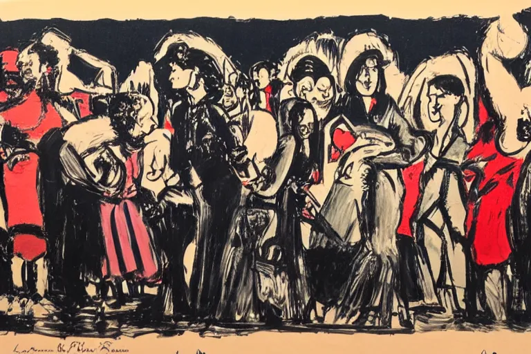 Image similar to feminist revolution, lisbon city at night, art in the style of paula rego