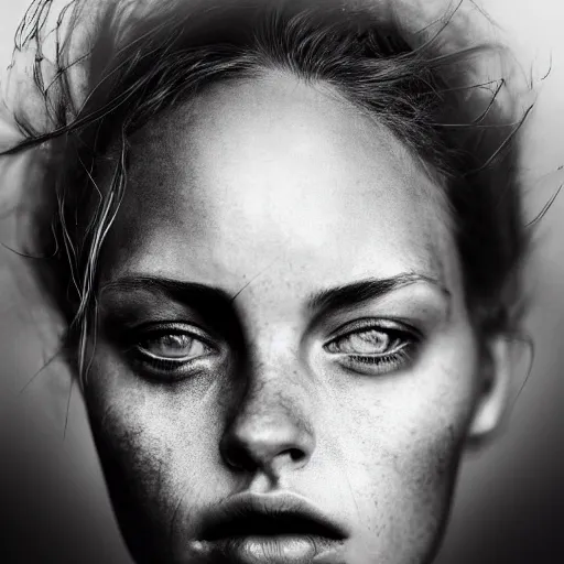 Prompt: a portrait of a model on the cover of vogue magazine, by Lee Jeffries, fashion, sharp focus, Highly Detailed