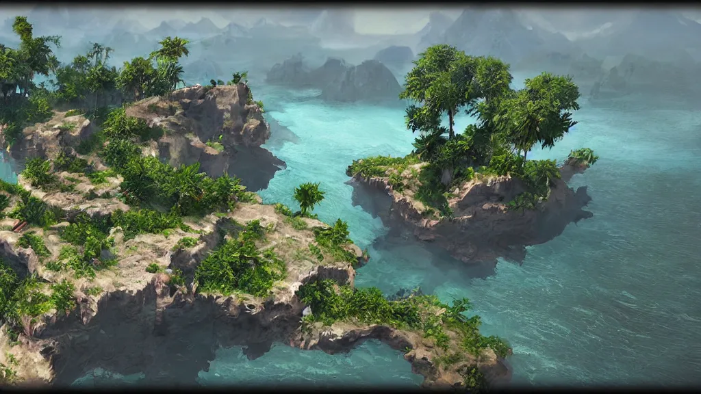 Image similar to Cryengine 3 island, painting