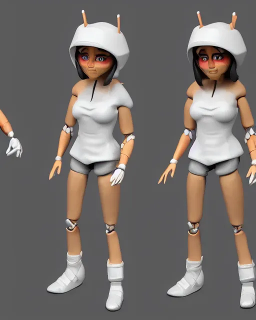 Image similar to full body 3d render of jaiden animations as a stylized action figure, studio lighting, white background, blender, trending on artstation, 8k, highly detailed