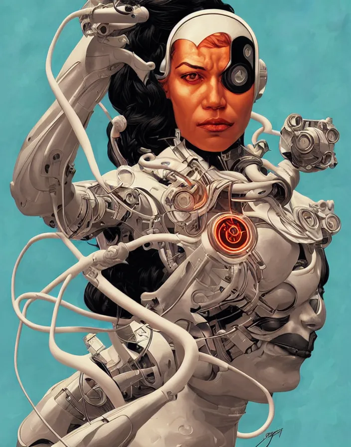 Prompt: cyborg doctor by JC Leyendecker and sachin teng