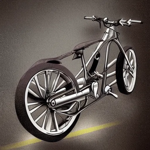 Prompt: concept bike, concept art, digital art, highly detailed, photorealistic