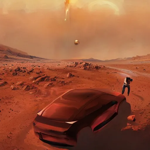 Prompt: elon musk in mars by greg rutkowski, digital art, trending on artstation, highly detailed