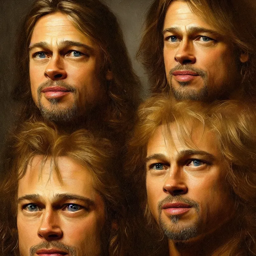 A beautiful portrait of Brad Pitt by Rembrandt van Rijn | Stable ...