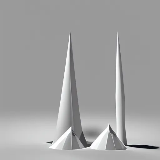 Prompt: 3 d illustration conical shape, with triangle