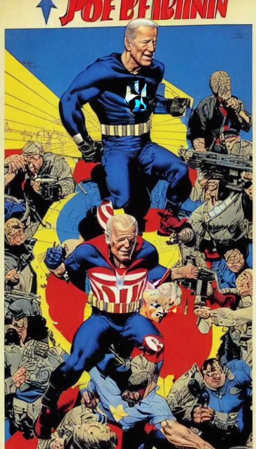 Prompt: joe biden as the punisher. portrait by clyde caldwell and jean giraud and anton otto fischer and john philip falter and will eisner and gil elvgren