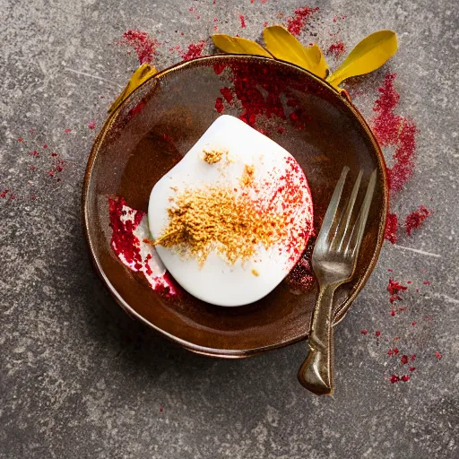 Prompt: extremely delicious looking photo of sweet desert in fancy stylish cup, very expensive top quality product, michelin star, most perfect desert on the world, small manufacture, unique style, 8 k, product photography, professional studio photography