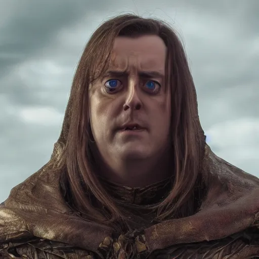 Image similar to artstation trending elden ring mod, now with peter serafinowicz in multiple roles 8k astonishing photo
