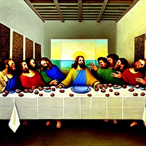 Image similar to the last supper by salvador dali