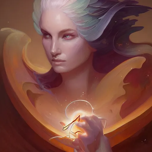 Prompt: a beautiful emanation from angelarium releasing a spell, portrait, by pete mohrbacher and artgerm and wlop, digital art, highly detailed, intricate, fantasy, mystical, smooth, sharp detail, Trending on Artstation HQ, deviantart, unreal engine, 4K UHD image