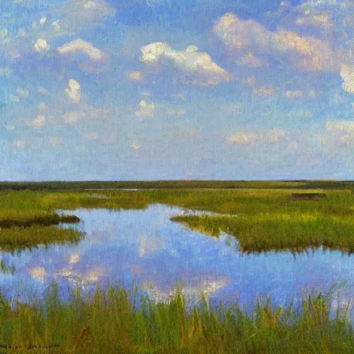 Prompt: marshes near charleston, impressionism