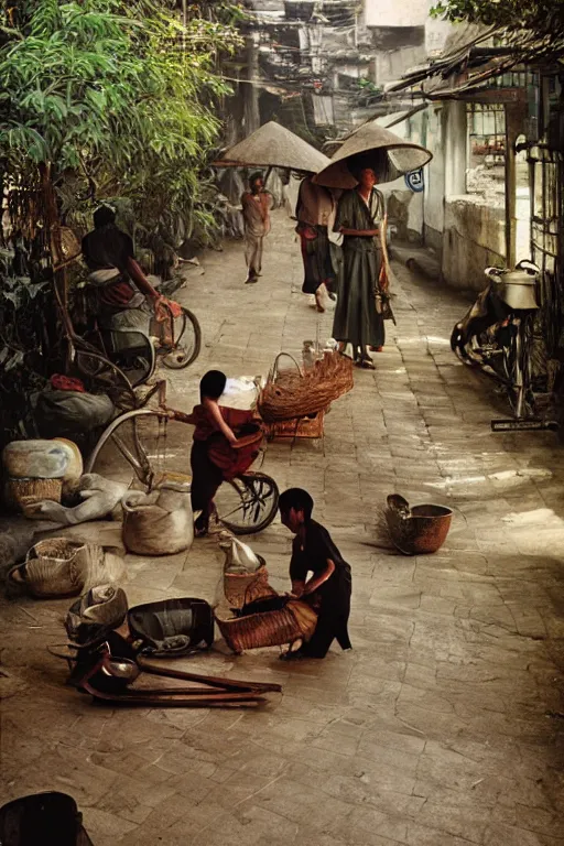 Prompt: poor vietnamese, ultradetailed, volumetric lighting, art by steve mccurry