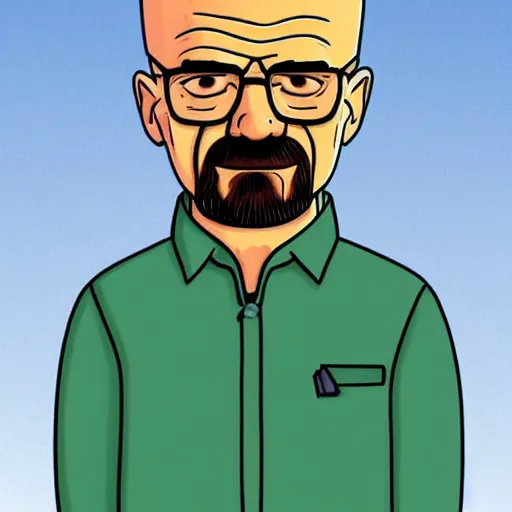 Prompt: walter white from breaking bad as simpson character