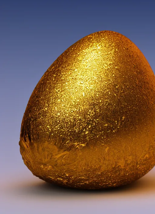 Prompt: a golden alien sitting in a broken egg shell, realistic details, cinematic lighting, 8K HD