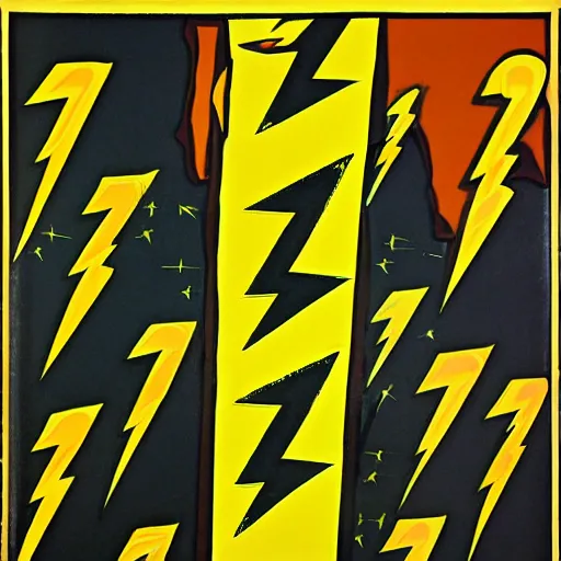 Image similar to zeus throwing lightning bolts, smiting, portrait, 70s pop art