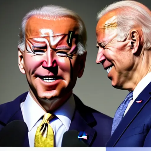 Image similar to Joe Biden crying offers you a piece of Swiss cheese