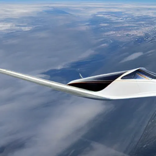 Image similar to a plane designed by Tesla, promotional photo