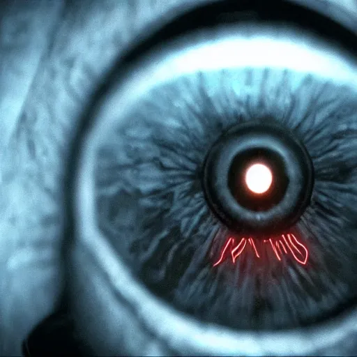 Image similar to the eye of sauron looking over mordor, except the eye is alex jones, cinematic lighting, realistic, 4 k