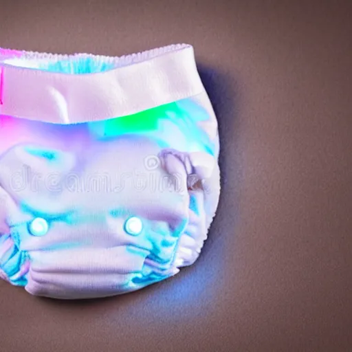 Image similar to a baby diaper with subtle rgb lights, stock photo