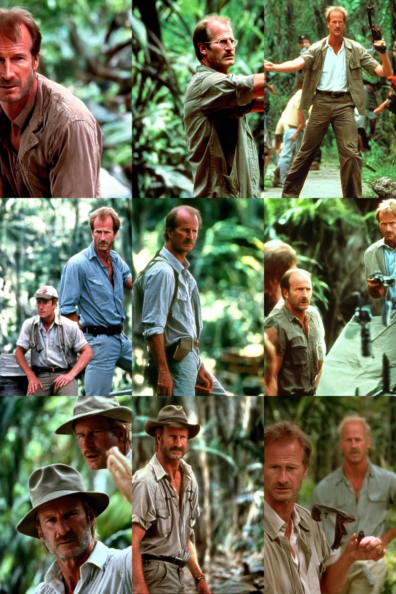 Prompt: movie still of William Hurt as Alan Grant in Jurassic Park (1993), 4k, high quality