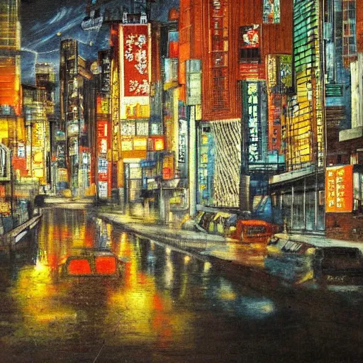 Image similar to city paited by a japanese artist