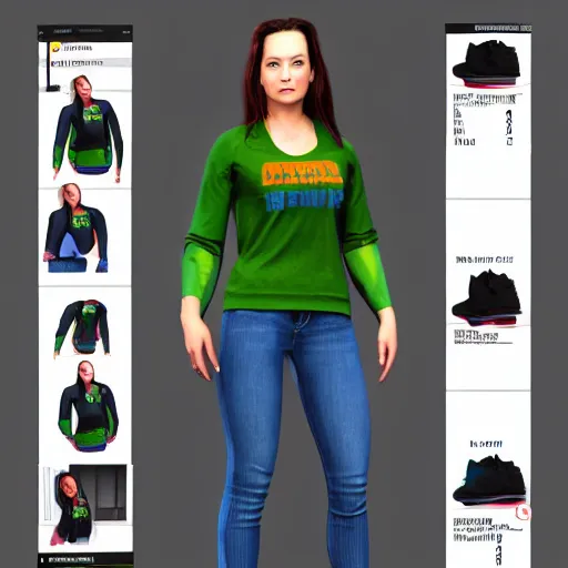 Image similar to ashlyn peaks in tech wear clothing, full body 3 d render