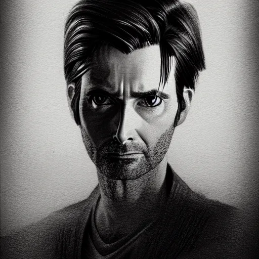 Prompt: david tennant pencil sketch cinematic lighting, render, fantasy