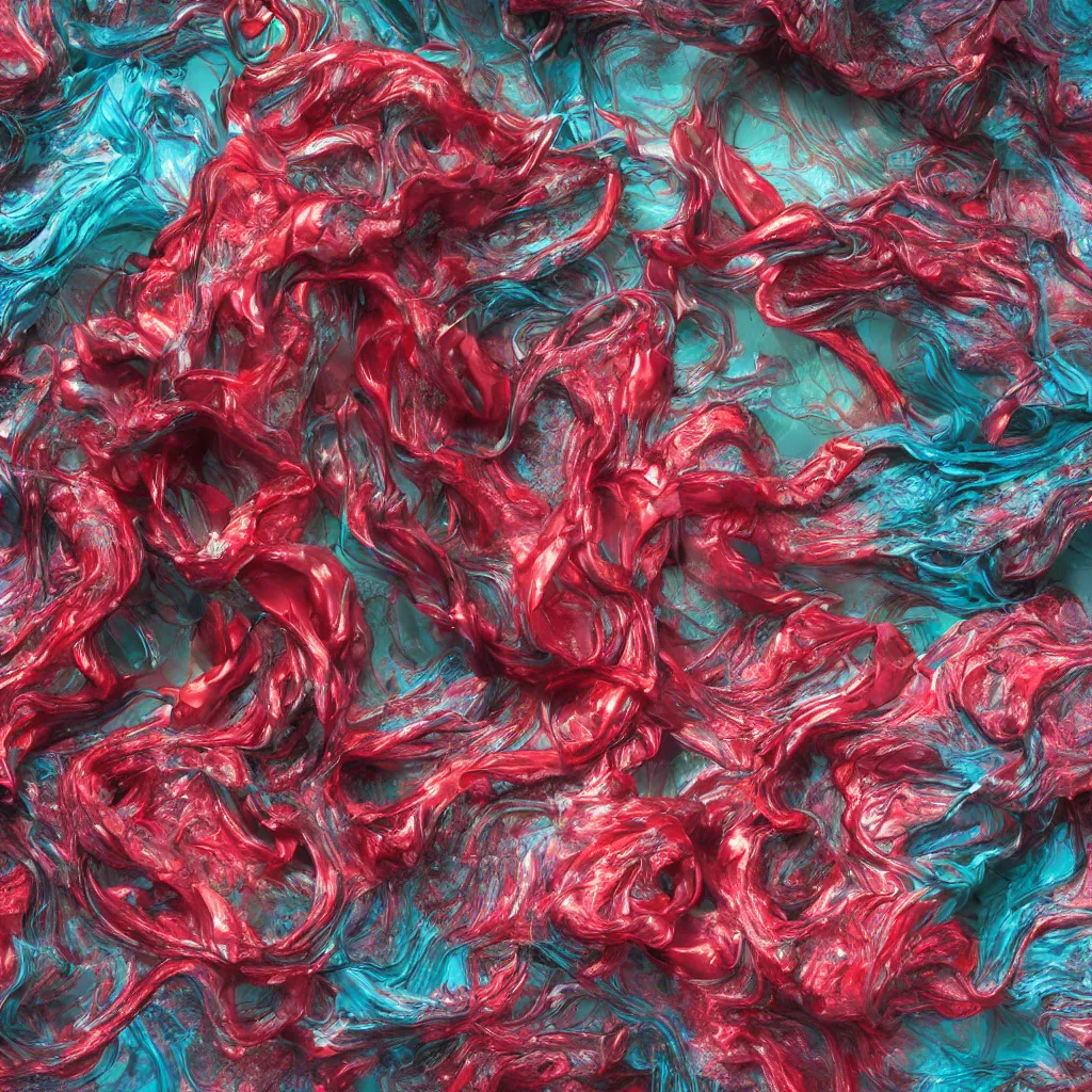 Image similar to painful pleasures by lynda benglis, octane render, colorful, 4 k, 8 k