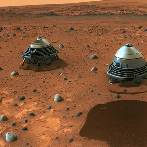 Prompt: colonization of mars, alien martians